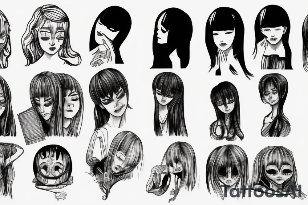 Girl crying tattoo idea