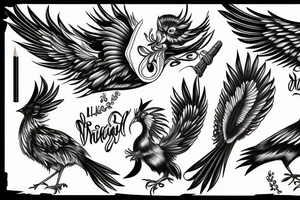 Phoenix bird tattoo idea