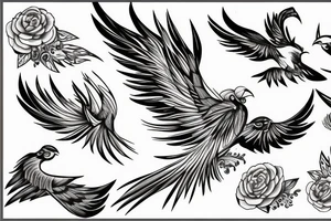 Phoenix bird tattoo idea