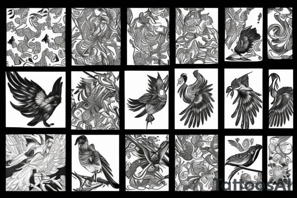 Phoenix bird tattoo idea
