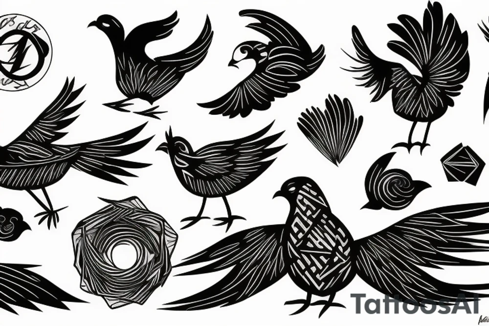 Phoenix bird tattoo idea