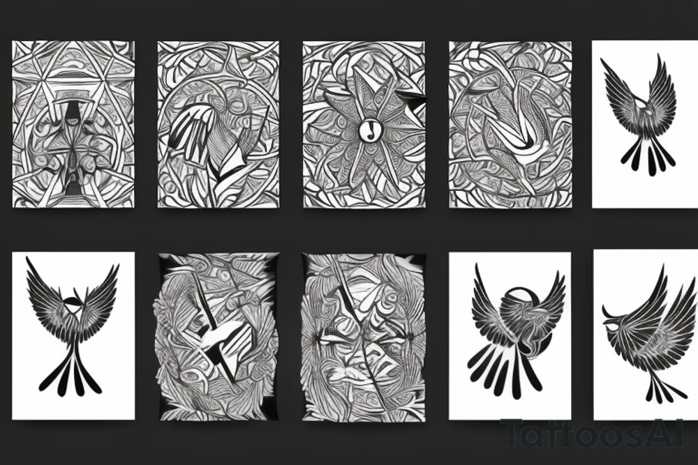 Phoenix bird tattoo idea