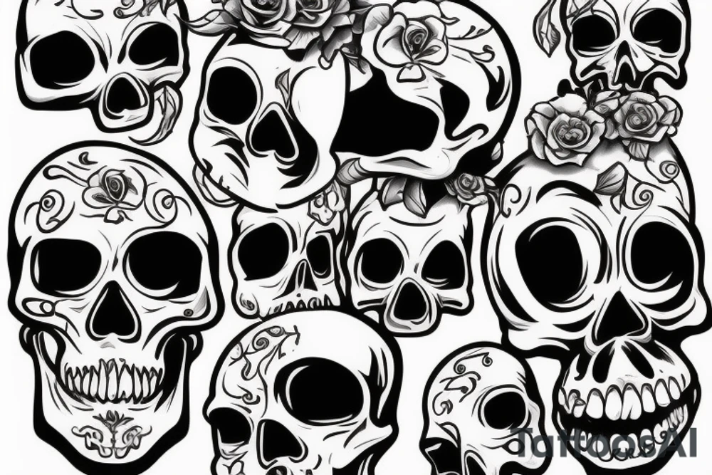 Cartoon skull tattoo idea