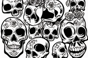 Cartoon skull tattoo idea