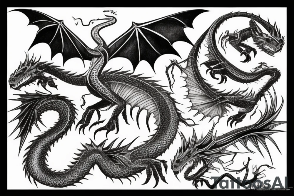 Scaly dragon tattoo idea
