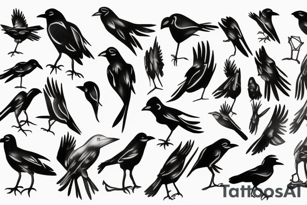 arm 30 crows tattoo idea