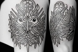 full arm work small crows tattoo idea