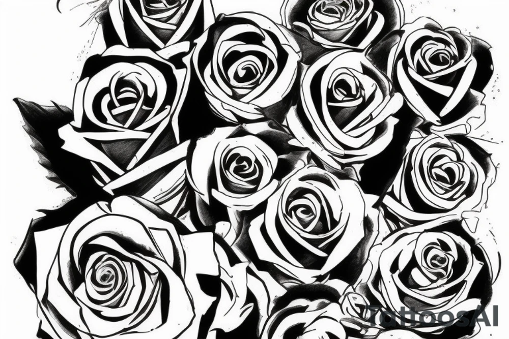 Rose with a rocket launcher behind the rose tattoo idea