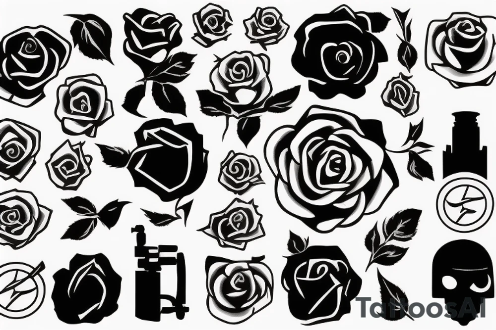 Rose with Team Fortress 2 Logo tattoo idea