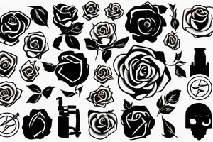Rose with Team Fortress 2 Logo tattoo idea