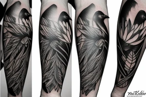 full arm full of small crows tattoo idea