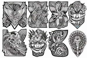 phoenix drawn with cipso flowers tattoo idea