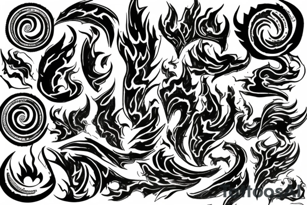Flames that look like stone tattoo idea