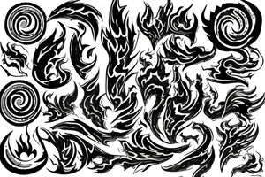 Flames that look like stone tattoo idea
