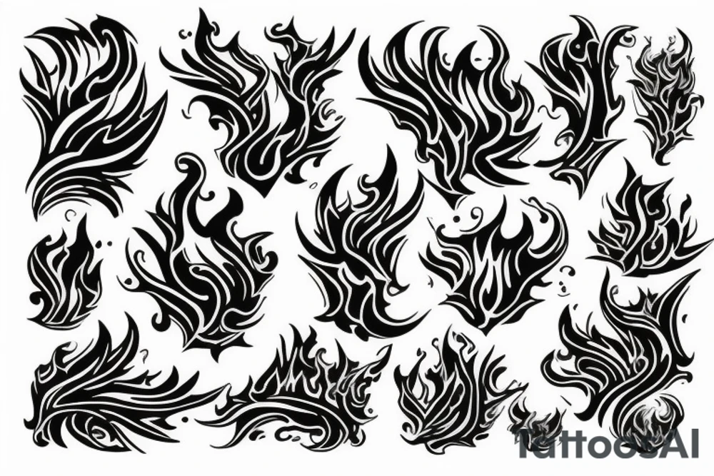Flames that look like stone tattoo idea