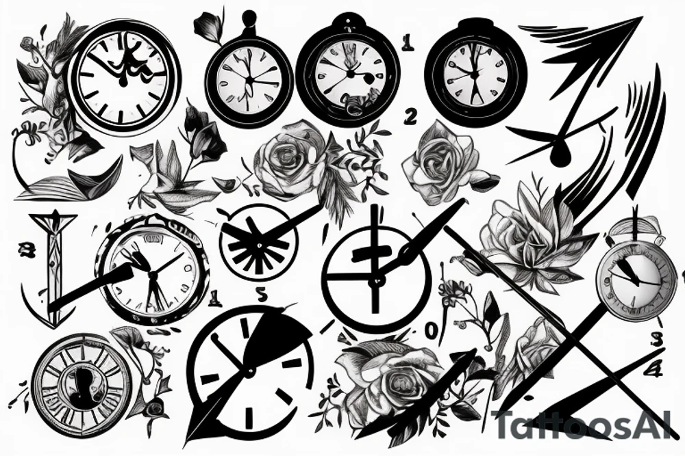 Arrow with a clock tattoo idea