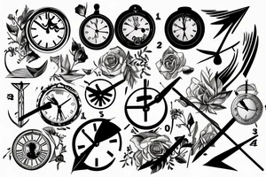 Arrow with a clock tattoo idea