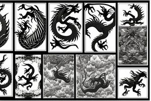 "Noah", dragons, trees, and flowers tattoo idea