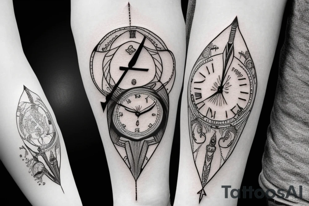 Arrow with a clock tattoo idea