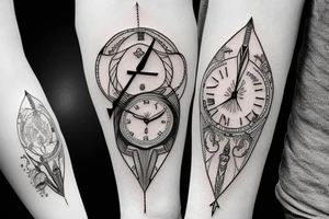 Arrow with a clock tattoo idea