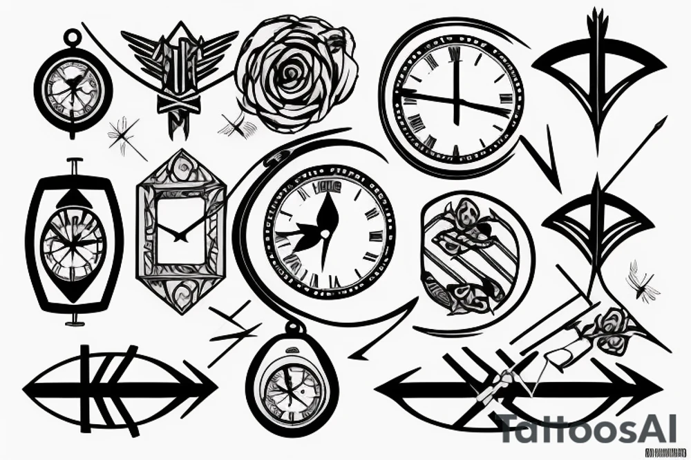 Arrow with a clock tattoo idea