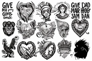 give me faith like Daniel in the lion’s den
Give me hope like Moses in the wilderness
Give me a heart like David, Lord be my defense
So I can face my giants with confidence tattoo idea
