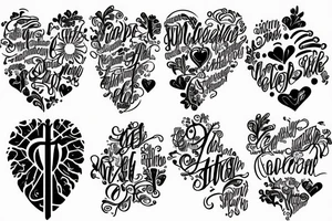 Faith Hope HEART sleeve tattoo idea