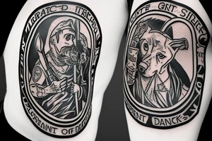 Saint Christopher with the head of a Great Dane tattoo idea