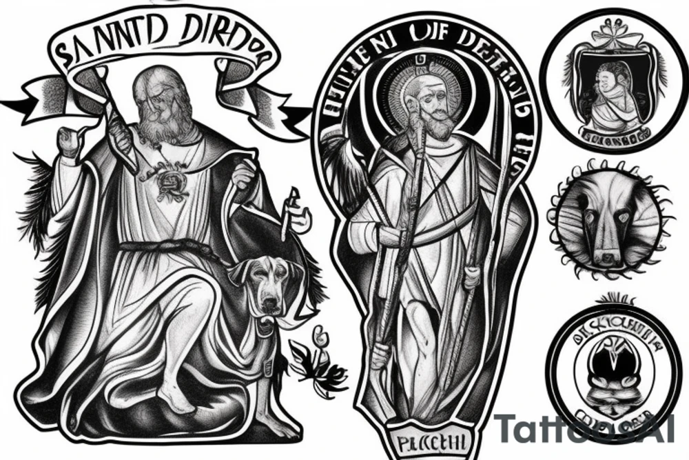 Saint Christopher with the head of a Great Dane tattoo idea