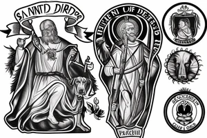 Saint Christopher with the head of a Great Dane tattoo idea