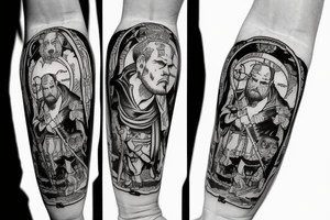 Saint Christopher with the head of a Great Dane dog tattoo idea