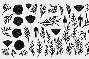 Arrow with a small red poppy tattoo idea