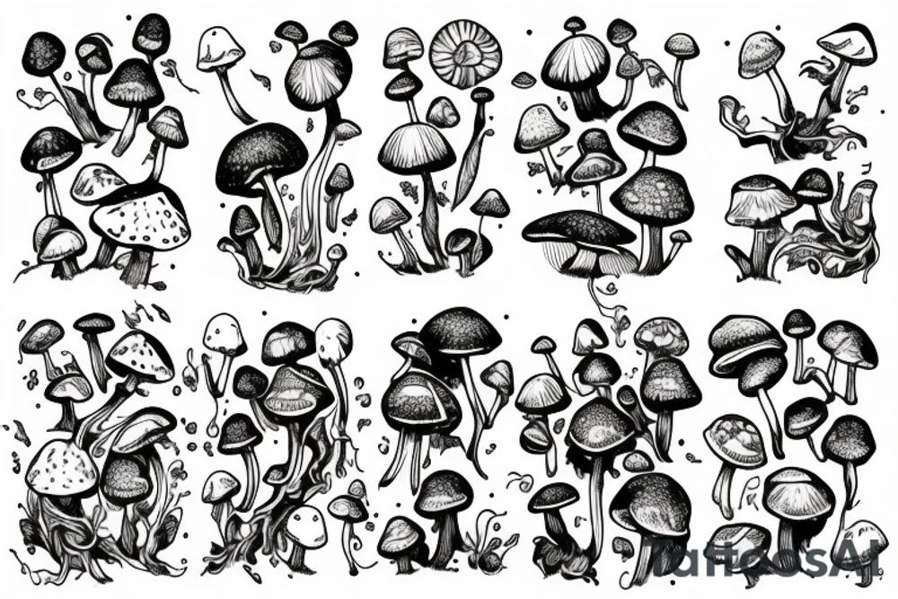 many separate fly agaric mushrooms in space full arm tattoo tattoo idea many separate fly agaric mushrooms in space full arm tattoo tattoo idea