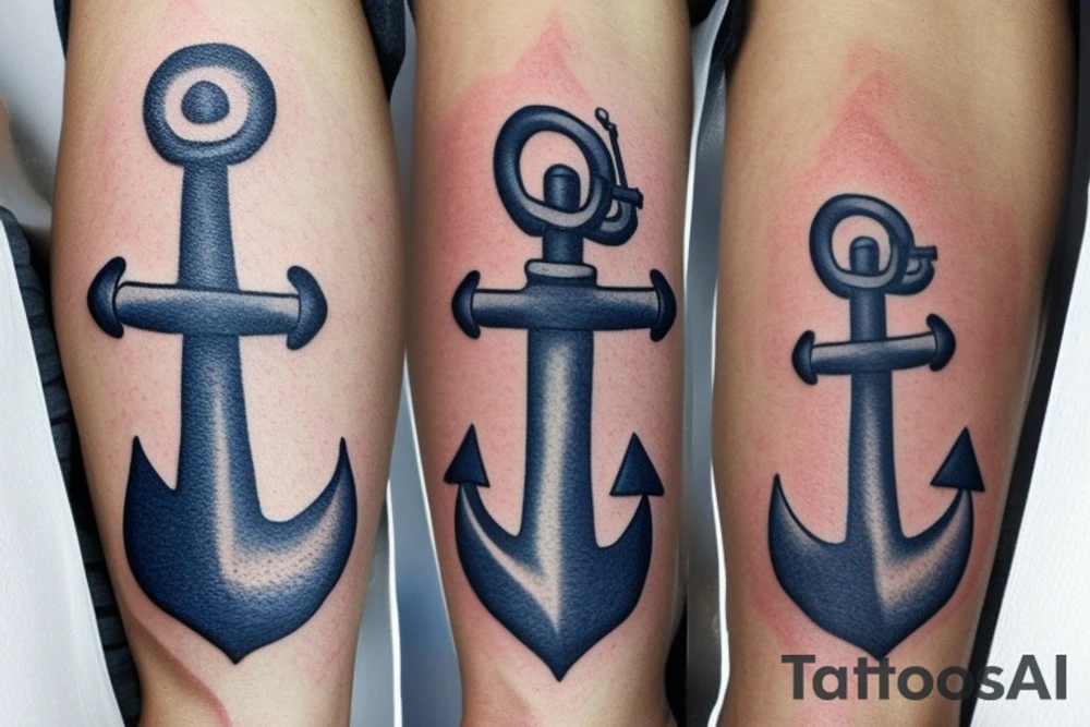Navy anchor with a camel in the background tattoo idea
