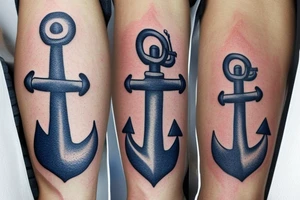 Navy anchor with a camel in the background tattoo idea