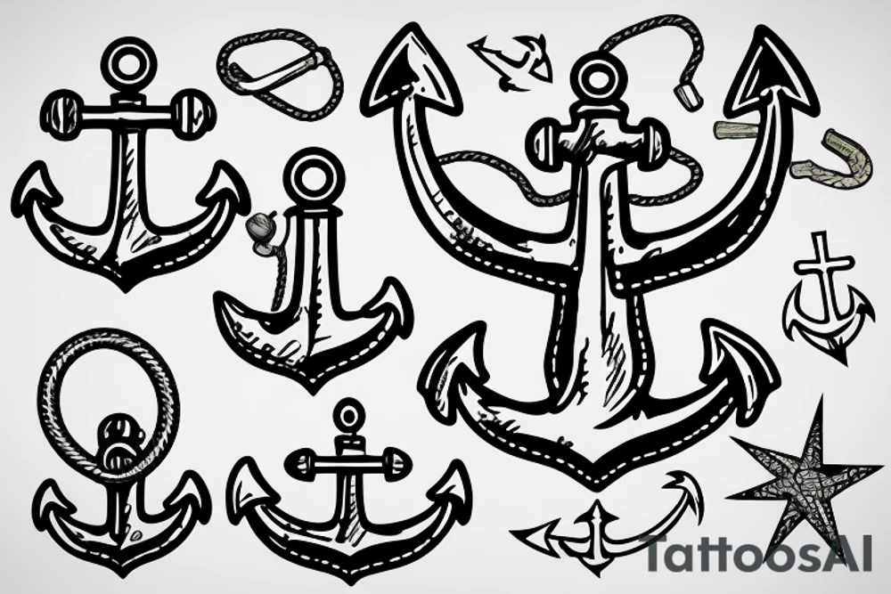 Navy anchor with a camel in the background tattoo idea