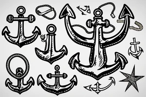 Navy anchor with a camel in the background tattoo idea