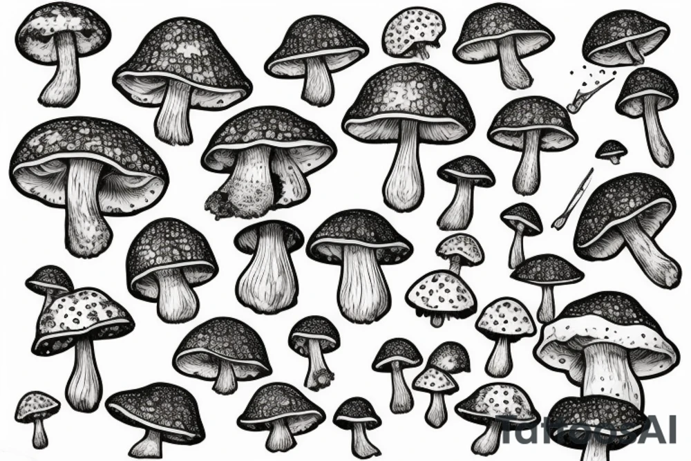 many small separate fly agaric mushrooms in space tattoo idea many small separate fly agaric mushrooms in space tattoo idea