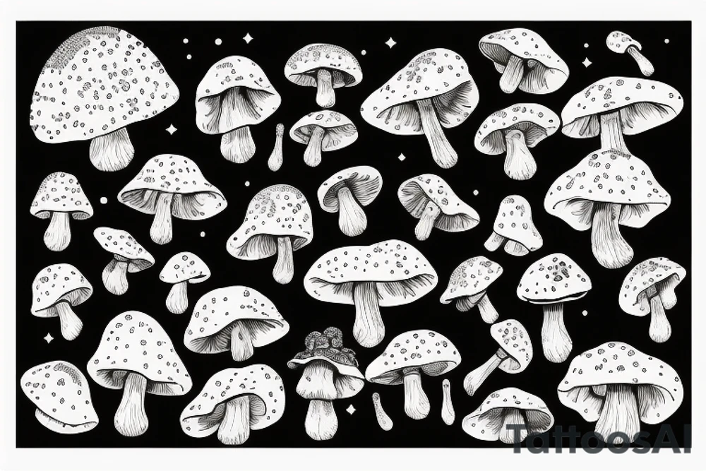 many small separate fly agaric mushrooms in space tattoo idea many small separate fly agaric mushrooms in space tattoo idea