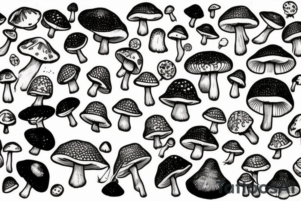 many small separate fly agaric mushrooms in space tattoo idea many small separate fly agaric mushrooms in space tattoo idea