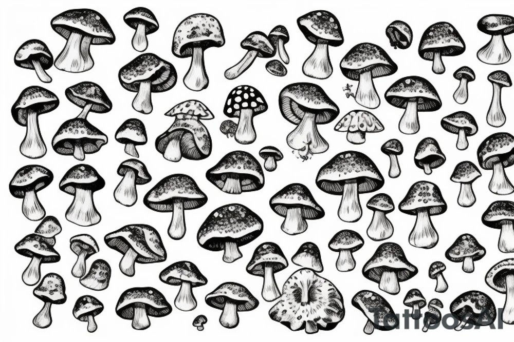 many small separate fly agaric mushrooms in space tattoo idea many small separate fly agaric mushrooms in space tattoo idea