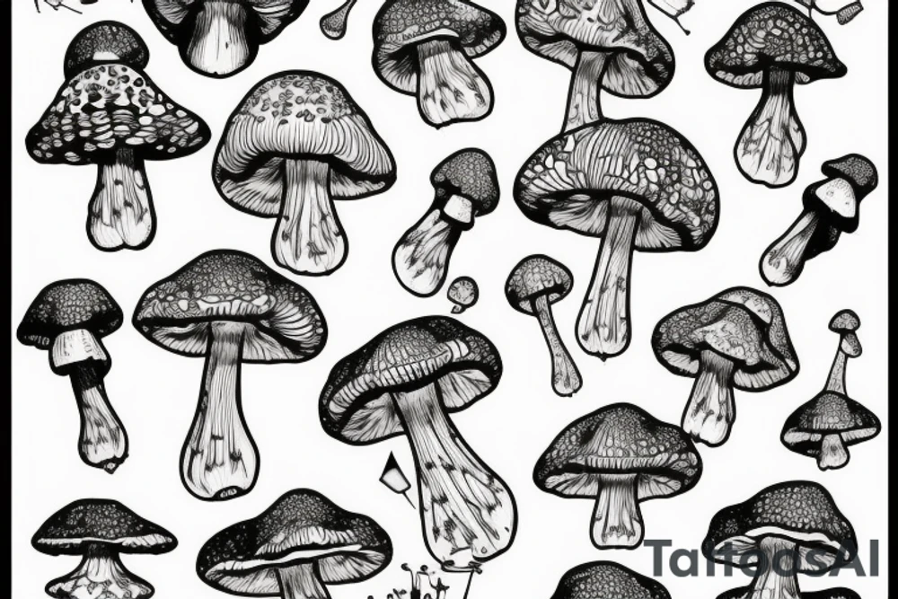 many small separate fly agaric mushrooms in space tattoo idea many small separate fly agaric mushrooms in space tattoo idea