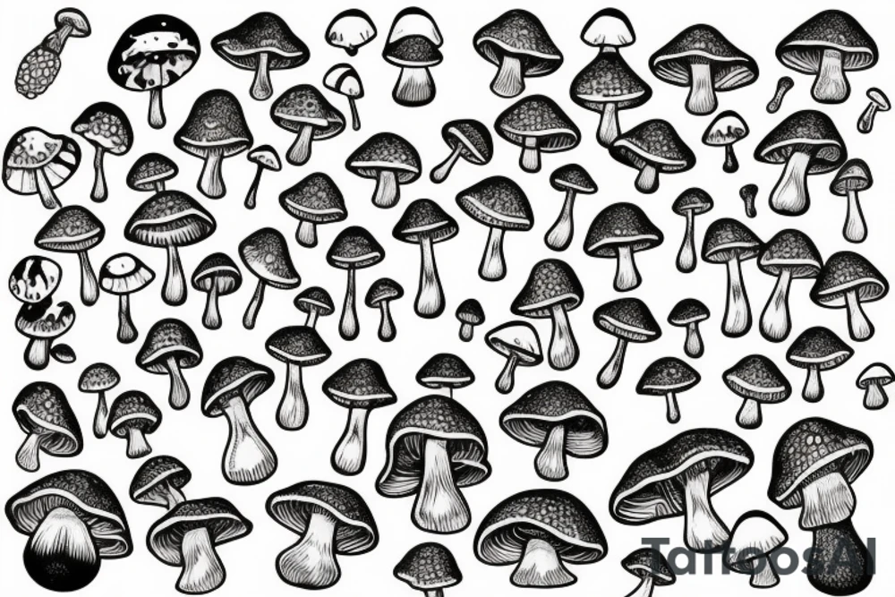 many small separate fly agaric mushrooms in space tattoo idea many small separate fly agaric mushrooms in space tattoo idea