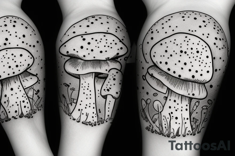many small cute fly agaric mushrooms abstract tattoo idea