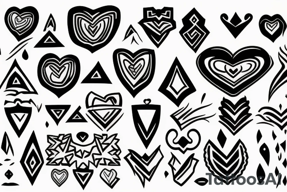 heart with tribal design tattoo idea