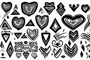 heart with tribal design tattoo idea