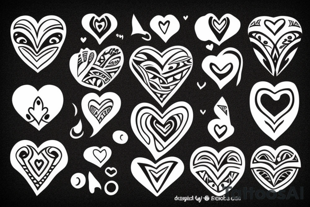 heart with tribal design tattoo idea