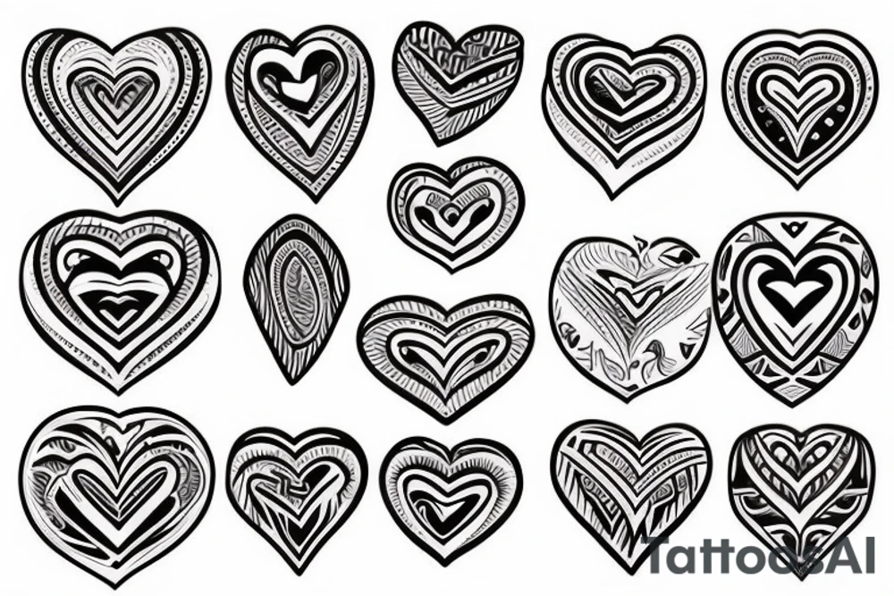 heart with tribal design around it tattoo idea