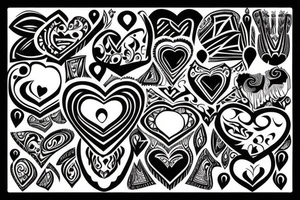 heart with tribal design around it tattoo idea