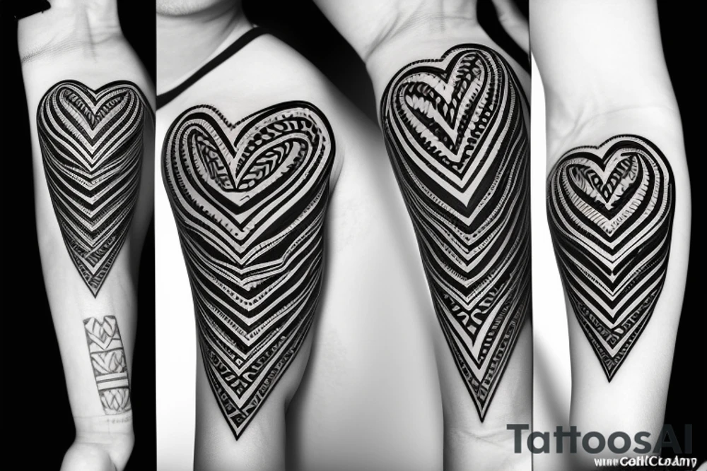 heart with tribal design around it tattoo idea